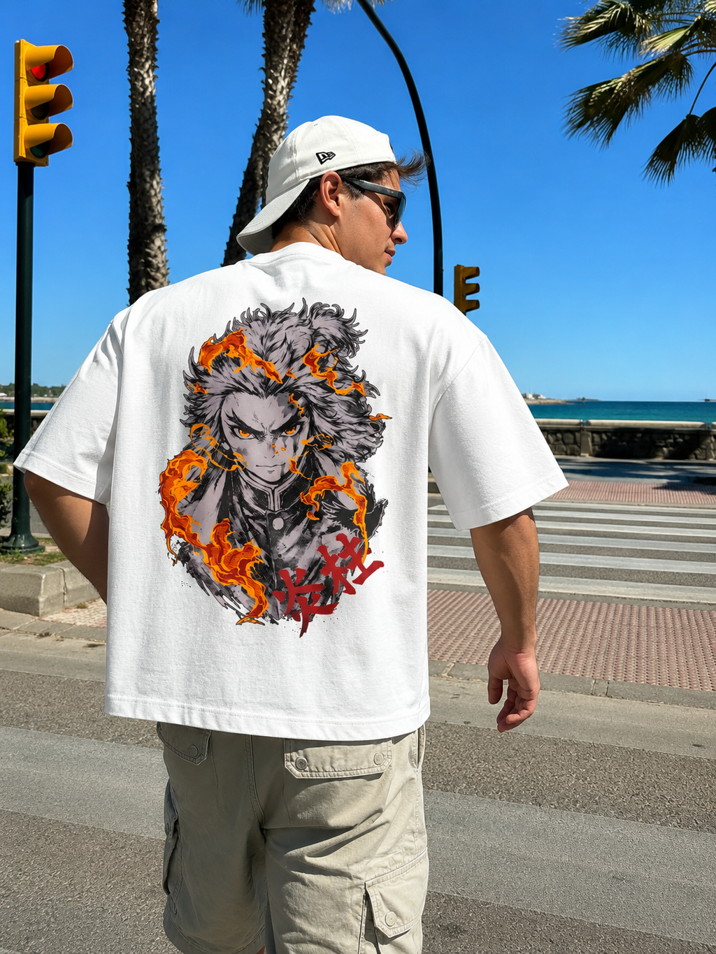 RYNAR Oversized Flame Hashira Tee