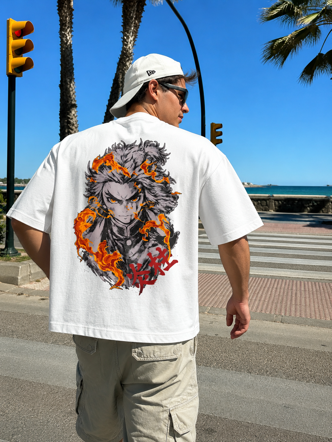 RYNAR Oversized Flame Hashira Tee