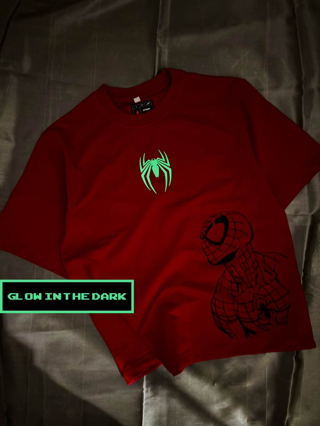 RYNAR Oversized Spider Man Glow Tee